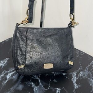 MICHAEL KORS Black Leather Shoulder Bag Crossbody Bag AUTHENTIC